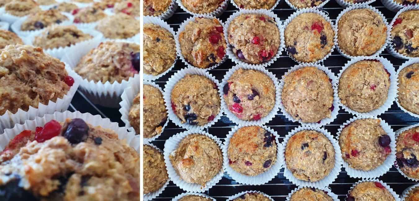 Saftige Frühstücksmuffins mit Banane und Hafer